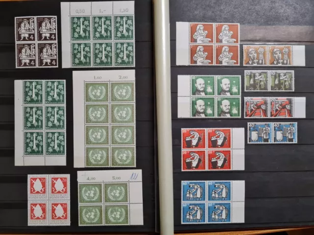 Bund-4er/8erBlocks 1950er Jahre,postfrisch KW 330 €