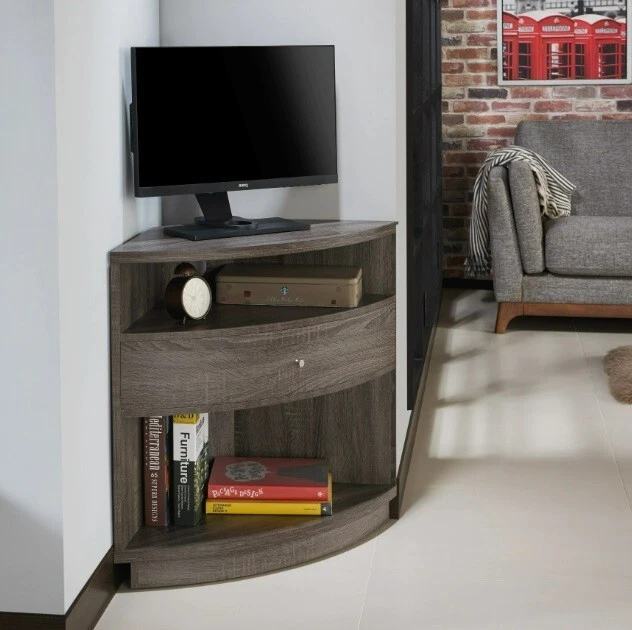 Corner Cabinet Storage Bath Room Living Bed Shelf Drawer Floor Wood Home Curio
