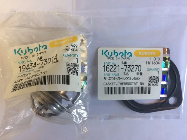 NEUF OEM AUTHENTIQUE KUBOTA Thermostat Assemblage 19434-73014 W/ Joint ...