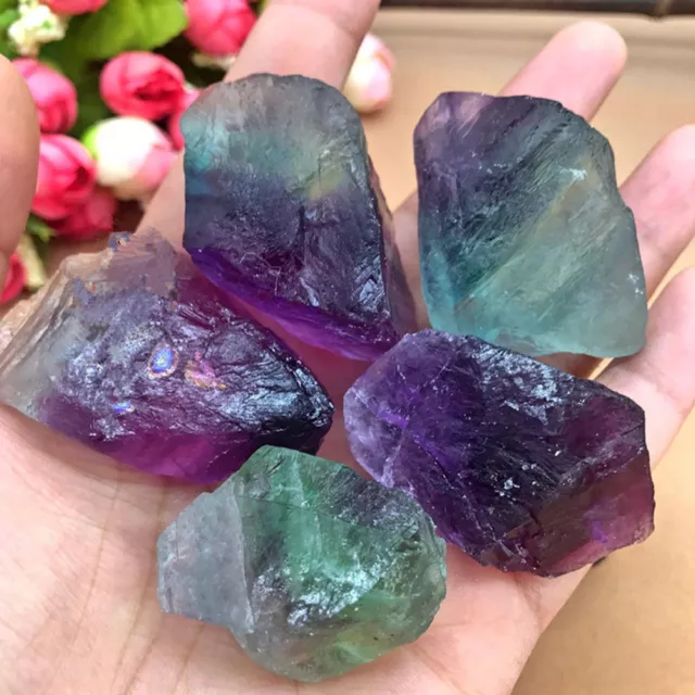 Natural Fluorite Stone Quartz Crystal Rough Healing Specimen Gemstone Gravel