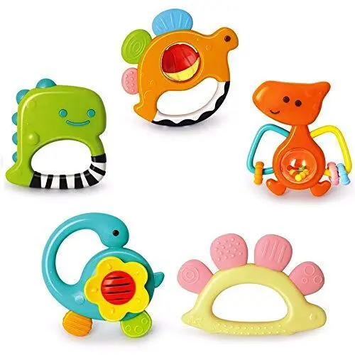 Yiosion Baby Rattles Sets Teether, Shaker, Grab And Spin Rattle, Musical Toy Set