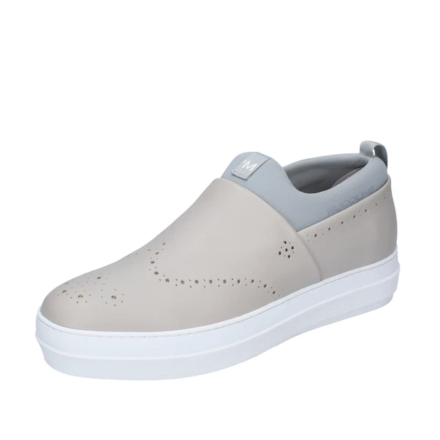 Chaussures Hommes RUCOLINE 41 Ue Baskets Gris Cuir Tissu BF261-41