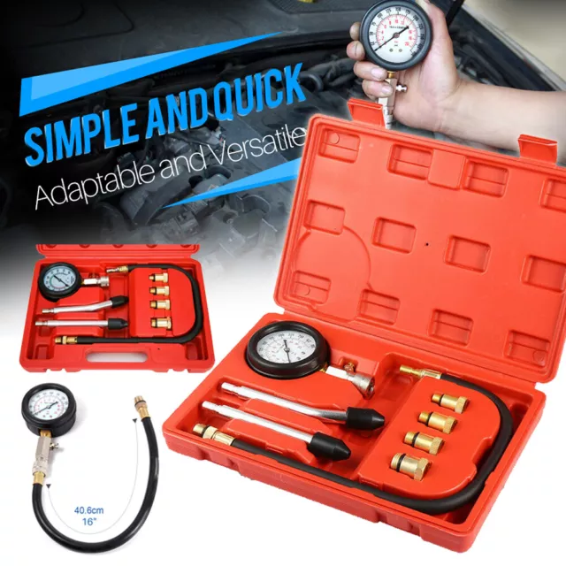 Automotive Petrol Engine Cylinder Compression Tester Gauge Tool Vacuum Testers