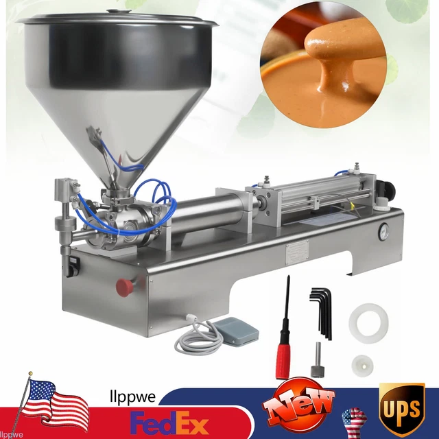 Liquid Paste Filling Machine Pneumatic Bottle Pack Piston Filler&40L Hopper CE!