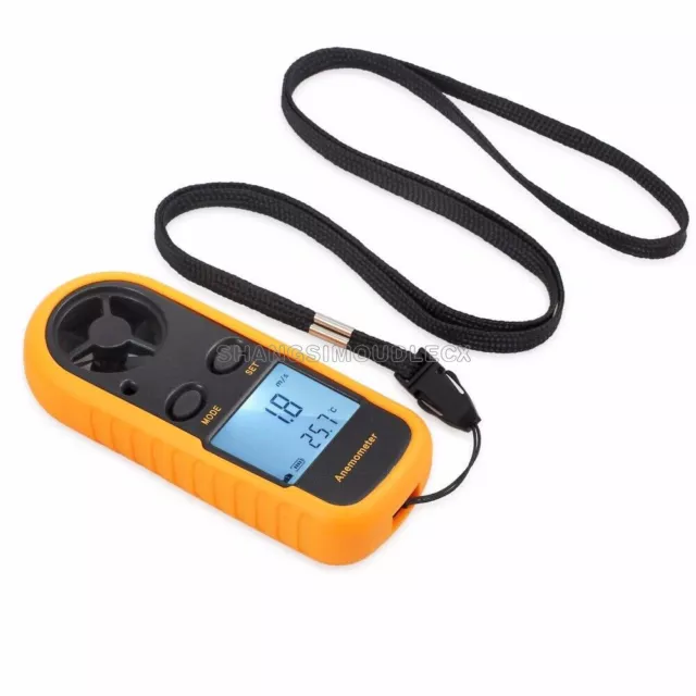 Digital LCD Wind Speed Gauge Air Velocity Meter Anemometer NTC Thermometer