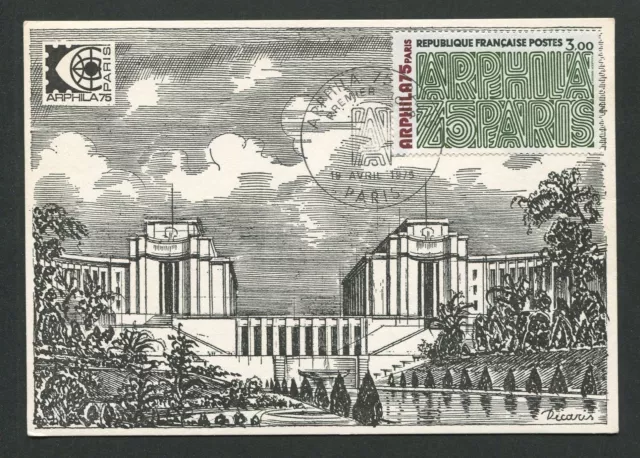 FRANCE MK 1975 ARPHILA PALAIS CHAILLOT MAXIMUMKARTE CARTE MAXIMUM CARD MC d4541