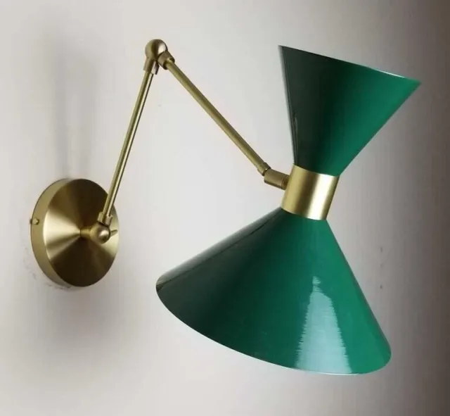 Large Scale Monarch Wall Mount Lamp Emerald Green Mid Century Lighting Sconce