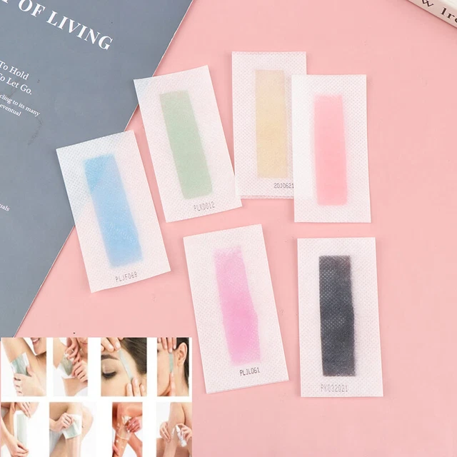 10 un. Tiras de cera para depilación con cera pegatinas para la cara pierna labios cejas (