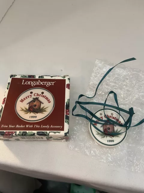 Longaberger 1999 Merry Christmas Tie On New In Box # 36935