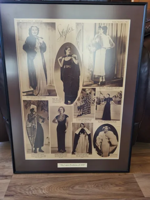 Vintage Framed Picture of The Latest Fashions of 1935 The Minneapolis Journal