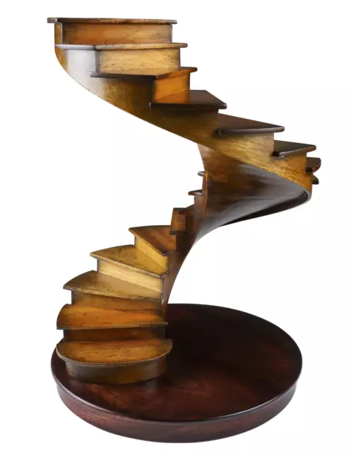 Library Spiral Stairs Architectural 3D Wooden Model 11" Staircase Sculpture New