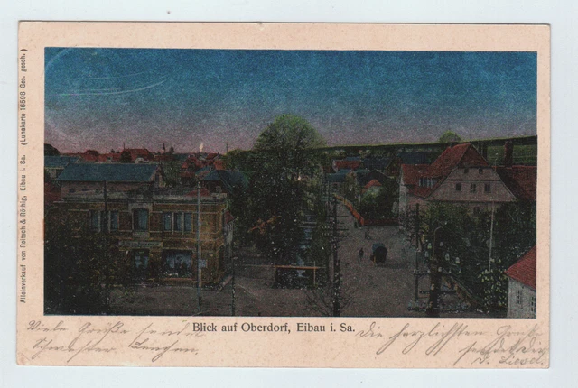 AK 299 Eibau 1907 Oberlausitz Sachsen Lunakarte Oberdorf nach Obercunnersdorf