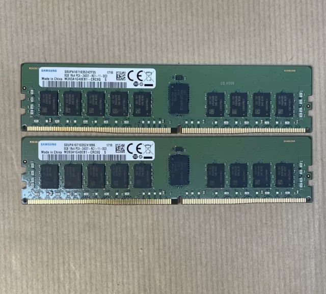 Samsung 16GB (8GB x 2) M393A1G40EB1 DDR4 2133MHz RDIMM Server ECC RAM - Ref