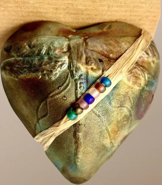 SALE $10 Off HMade Raku Meditation Rattle Davis Studio 1999 Dragonfly Design New