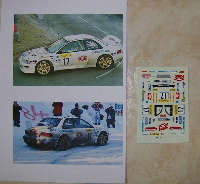Décalcomanies 1/24 SUBARU IMPREZA Rallye Monte-Carlo 1999 - Collection Kankkunen