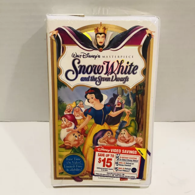 Snow White and the Seven Dwarfs Walt Disney VHS Masterpiece SEALED