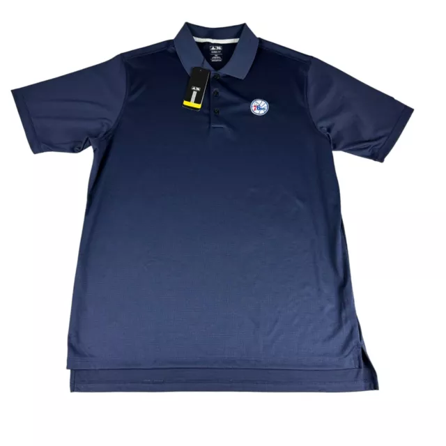 Adidas Climalite Polo Shirt Men's 2XT Philadelphia 76ers NBA Golf Blue SS NWT
