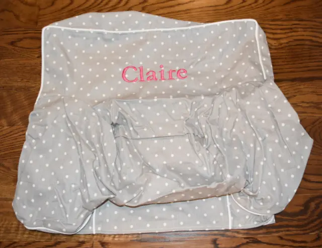 Pottery Barn Kids My First Anywhere Chair Gray Pin Dot Slipcover Only Claire NEW