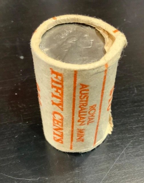 AUSTRALIAN 1982 50 Cent Unc Coin Ram Roll H/H 20 Coins 50.00