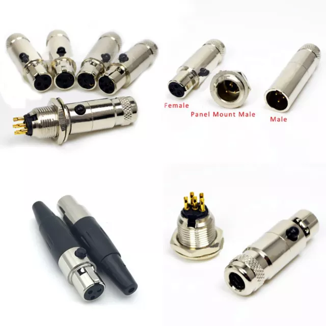 XLR Connector Plug Male/Female/Panel Mount Male Mini 3Pin-6Pin -Microphone Audio