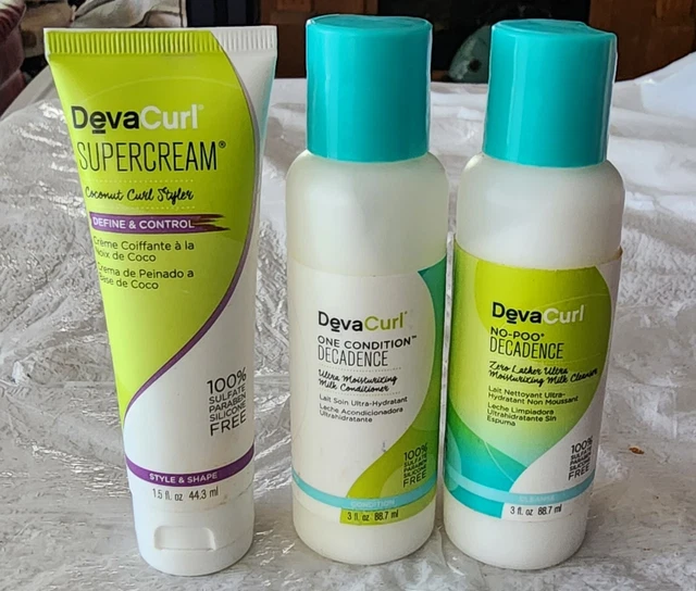 DevaCurl No-Poo Decadence 3 oz. One Condition Decadence 3 oz. Supercream 1.5 oz