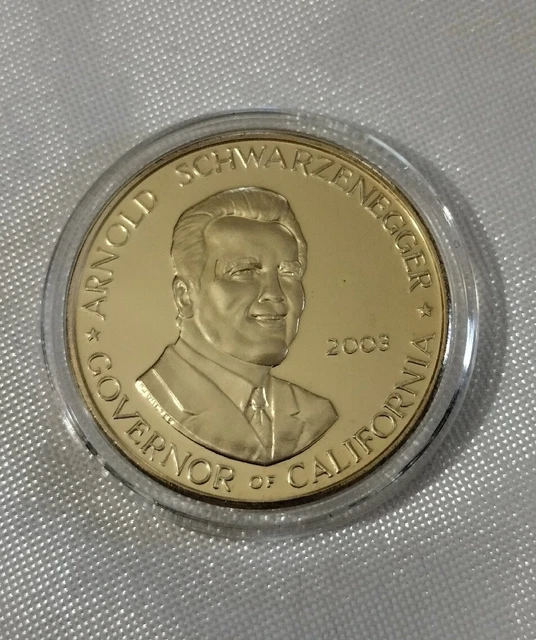 Arnold Schwarzenegger Governor Of California Medal/Coin, 10 Mils .999 Gold