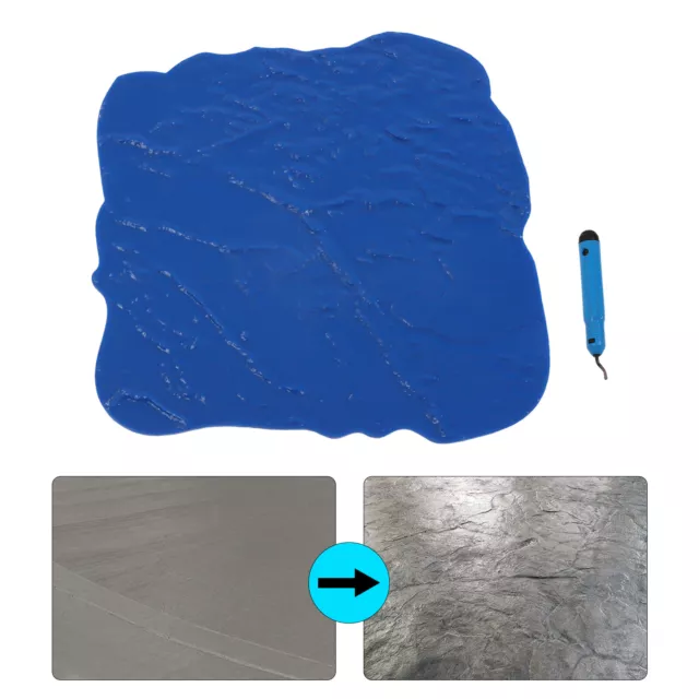 18" X 18" Slate Texture Stamp Mat Concrete Cement Stamping Imprinting Pad Blue
