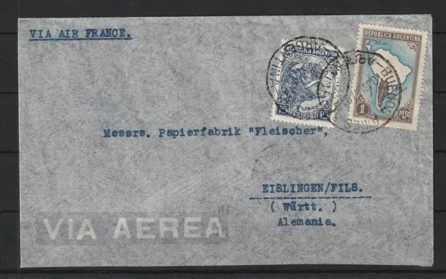 Argentinien Luftpost-Brief Buenos Aires nach Eislingen, via France 1937 #1091245
