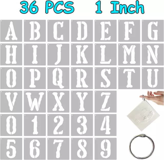 4 Inch Alphabet Letter Stencils for Painting - 70 Pack Letter and Number  Sten