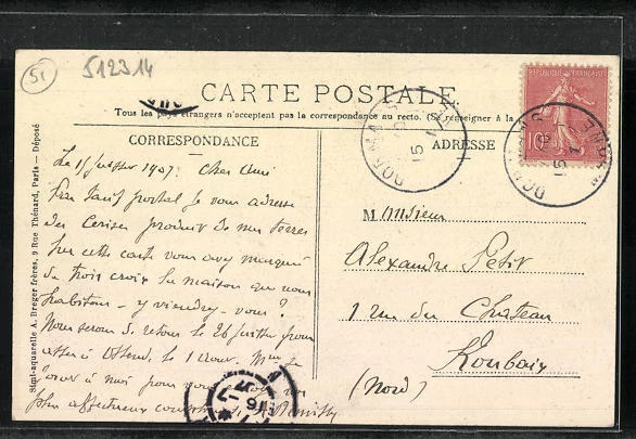 CPA Dormans, Place du Marche 1907 2