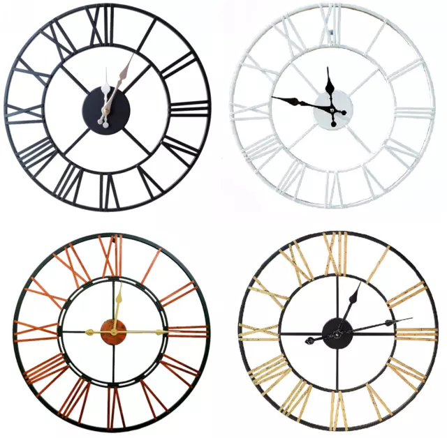 Klass Home Collection Open Face  Roman Numerals Waterproof Garden/Wall Clock