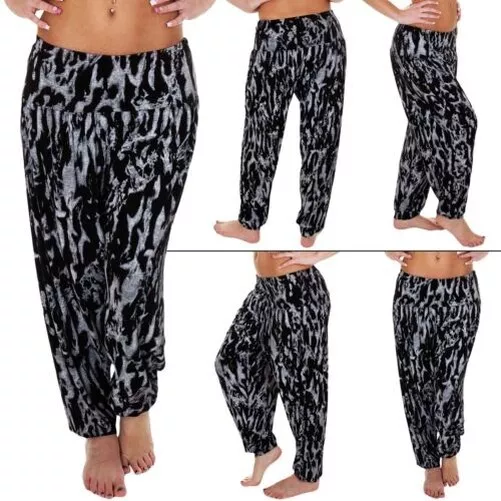 Donna Ali Baba Pantaloni Lunghi Harem Largo Leggings Taglie Forti