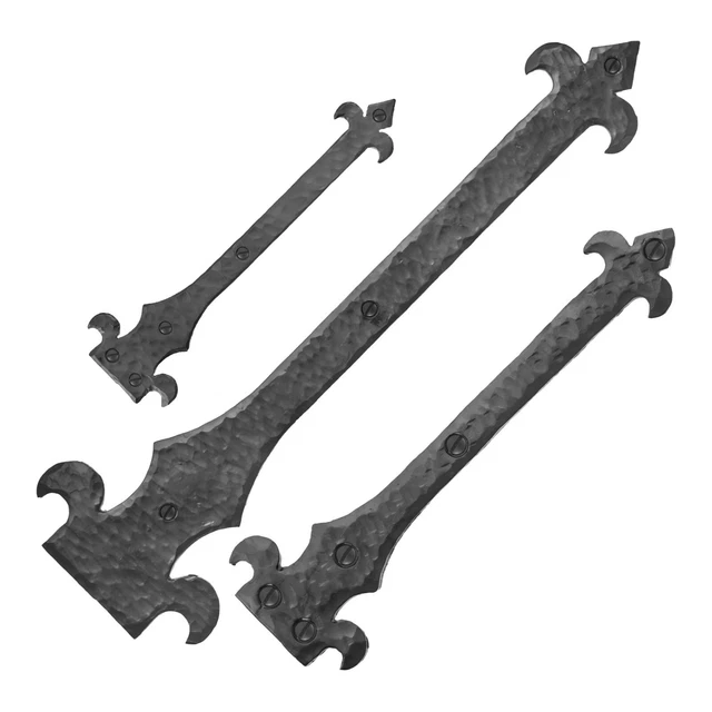 2 Pack 6" 9" 12" 16" Decorative Dummy Strap Hinge, Rustic False Hinge, Iron Faux