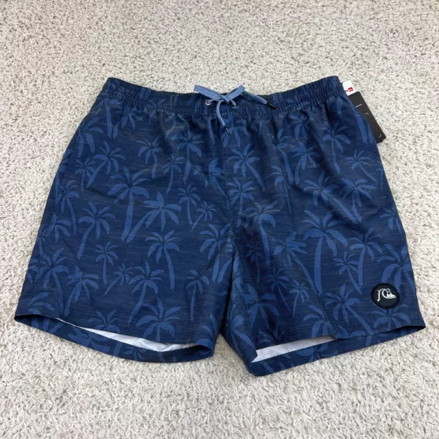 Quiksilver Board Shorts Mens Extra Large Blue Swim Trunks Tropical Beach NWT