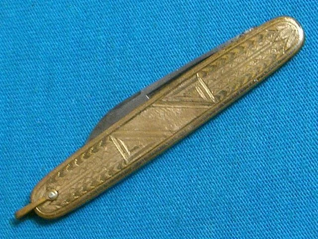 Antique "Sob" Usa Gold Gents Railroad Pocket Watch Fob Chain Knife Vintage Voos