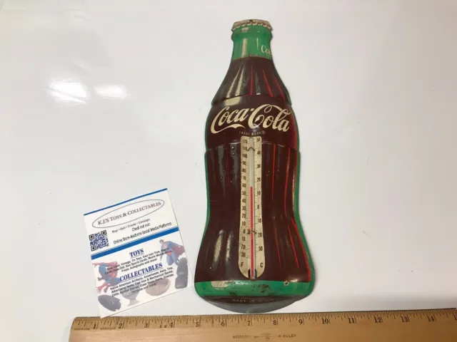 Vintage USA Donasco Coca Cola Bottle Thermometer Sign In Great Shape & Works