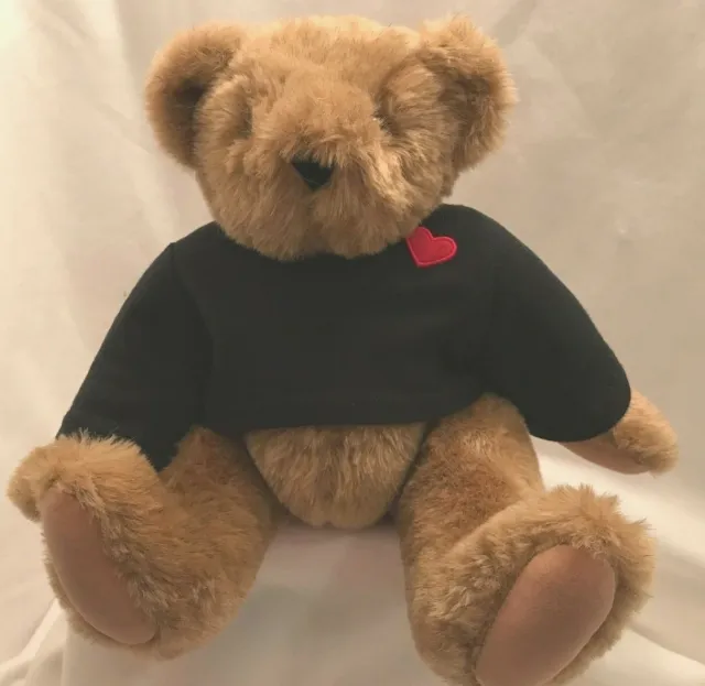 Vintage Vermont 16" Teddy Bear Co Full Jointed Brown Tan Love Bandit Black Shirt