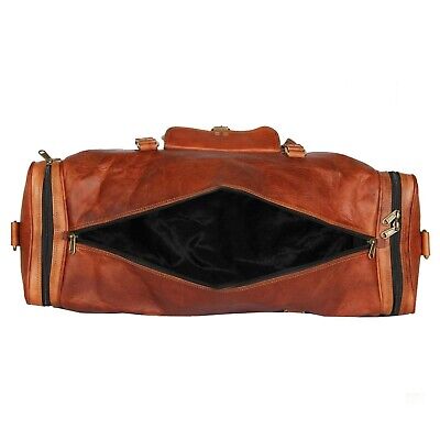 Leather 24 Inch Luggage Duffel Weekender Travel Overnight Carry One Vintage Bag