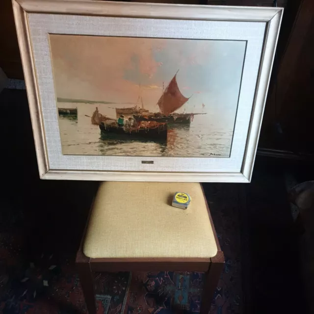 Antico Dipinto Del '900/Napoli/Olio Su Cartone Telato/Firmato.