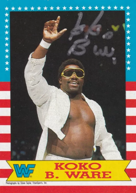 Koko B Ware Signed 1987 Topps WWF Rookie Card #5 RC WWE Superstar HOF Autograph