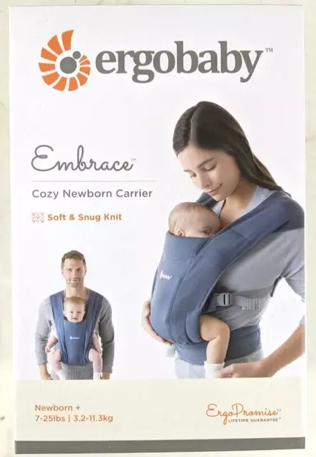 *New* Ergobaby Embrace Cozy Baby Carrier Newborn  (7-25 Lbs) Oxford Blue