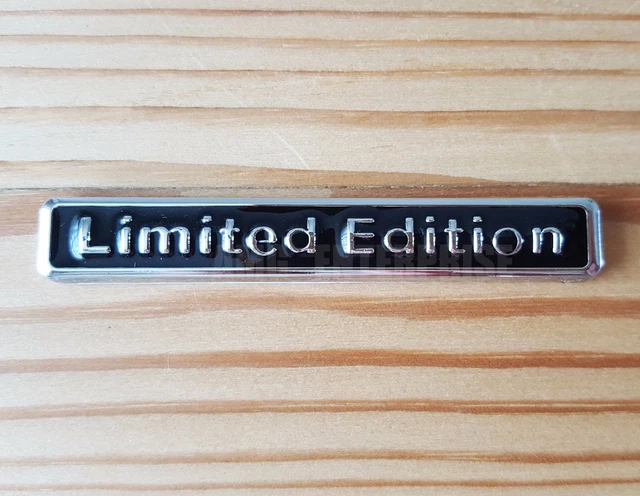 Autocollants Métal édition Limitée - Lot De 2, Argent Et Noir, Logo Sport, Adhésif 3M, Dimensions 105x22 Mm