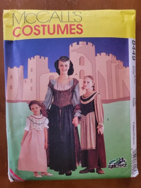 medieval dress SEWING Pattern adults 8-10 Halloween Costumes 8-10 Mccalls 8449
