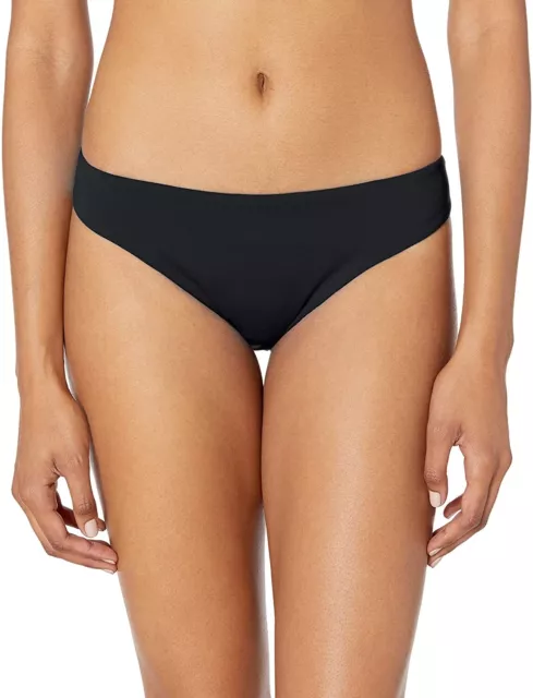 Bikini Lab 243067 Womens Solid Hipster Bikini Bottom Swimwear Black Size Large