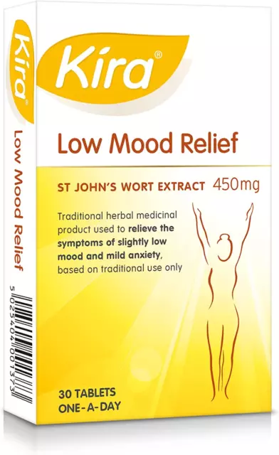 Kira Low Mood Relief | 30 easy to swallow coated tablets | each containing 450m