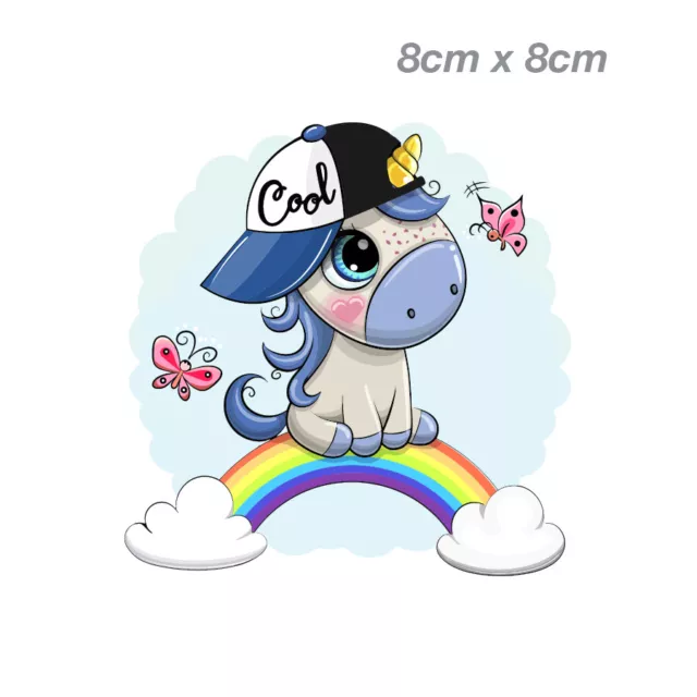 Unicorn Sticker with Rainbow And  baseball cap  Laptop , Car  Vinyl  Sticker