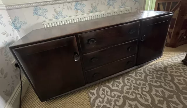 Vintage Ercol Large Windsor Sideboard Dark brown Finish