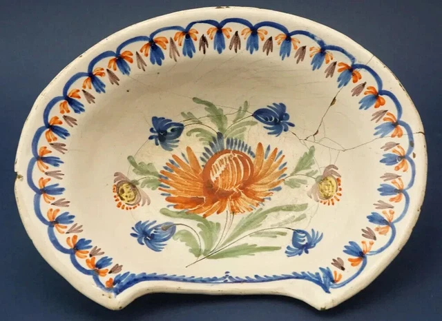 Old Ceramic barber plate bowl Holland Blue Delft 1600 17th XVIII century