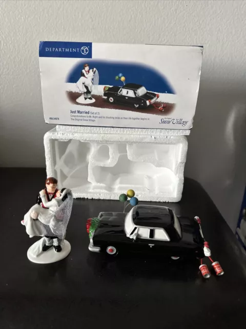 Dept 56 Just Married Bride Groom Car Figurine Snow Village Accessories #56.54879