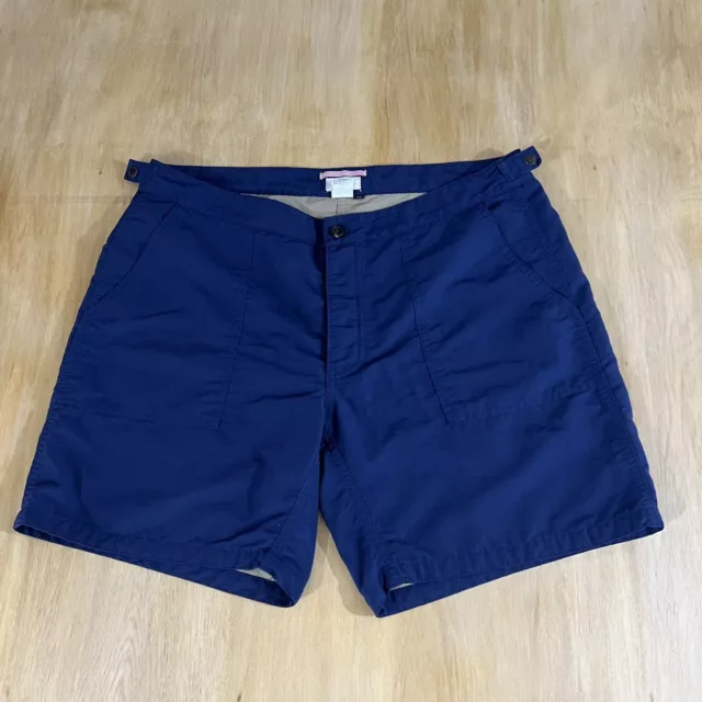 Apolis Global Citizen Shorts Mens 36x7 Nylon Swim Navy Button Fly Unlined USA